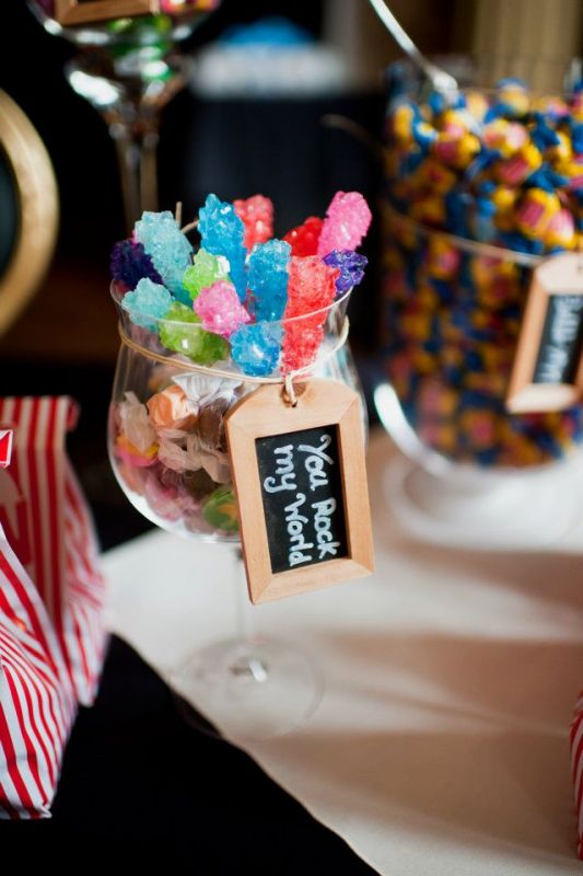 Gallery of the Day :  wedding features Rock I did it all by myself :) :  wedding candy buffet black green purple red ivory diy reception Rock