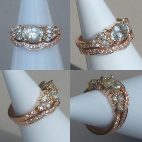 Rose gold e-ring AND band? :/ : wedding ring rose gold pink LS1421 White Sapphire Rose Gold Wedding Set 4 Pack 500x500