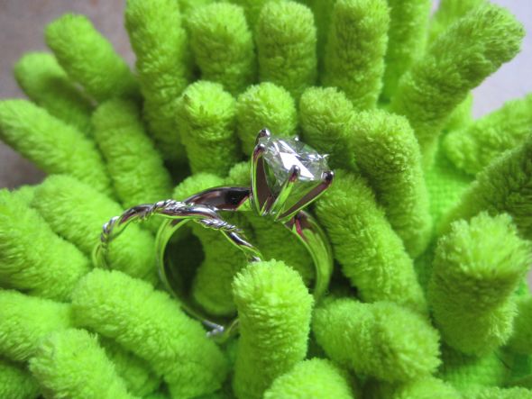 Moissanite, Moissanite! Show me your Moissanite! :  wedding moissanite forever brilliant charles and colvard danhov enhanced moissanite halo 103