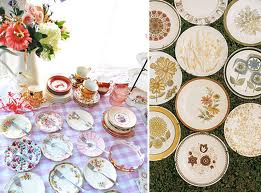 175 Vintage Mixmached China Plates : wedding china dinner plates vintage diy reception Images