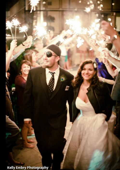 Gallery of the Day : wedding features Exit My Watters Mojave : wedding sparklers exit black white dress reception Exit