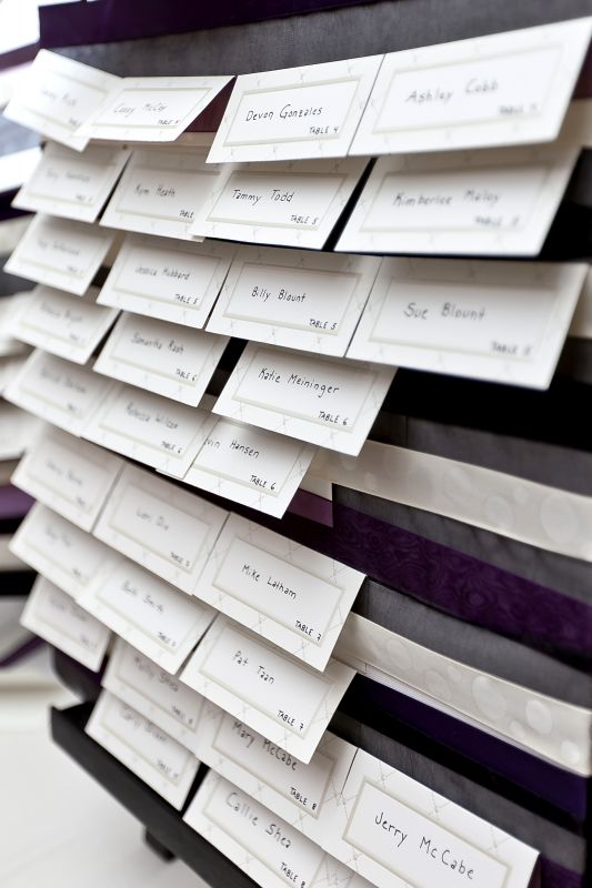 DIY Ribbon Boards for sale : wedding ribbon board name card place seating black purple white ivory silver inspiration diy reception MG 3598