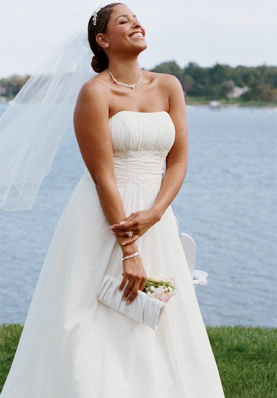 Wedding dress size 24 Chiffon soft Aline with Beaded Lace on Empire Style