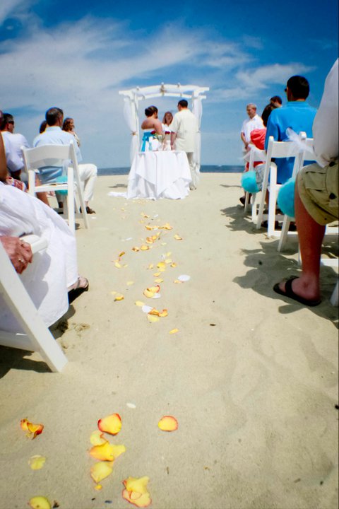 Recap #2! Our Beach Wedding 6.19.11 :  wedding ocean place resort spa beach wedding tiki hut long branch nj Pom2