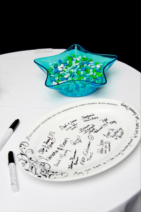 Recap #2! Our Beach Wedding 6.19.11 :  wedding ocean place resort spa beach wedding tiki hut long branch nj Guest Plate