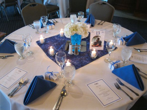 Table Squares wedding centerpieces table squares blue reception Reception 