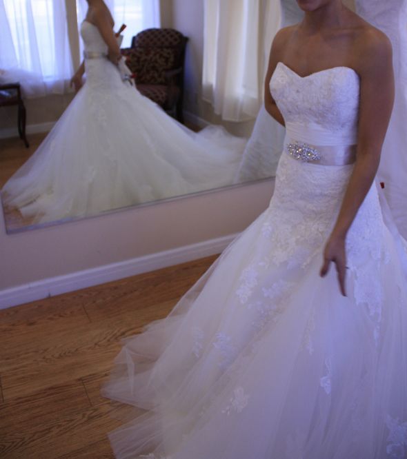 Please help me figure out which dress silhouette is best for me! :  wedding dress enzoani blue dabra lace tulle silhouette petite Mirrortulle