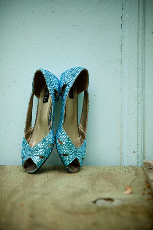 teal bling wedding shoes