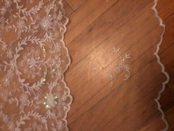 I made my own veil!!  Pics inside... :  wedding veil diy lace Veil Edge Detail