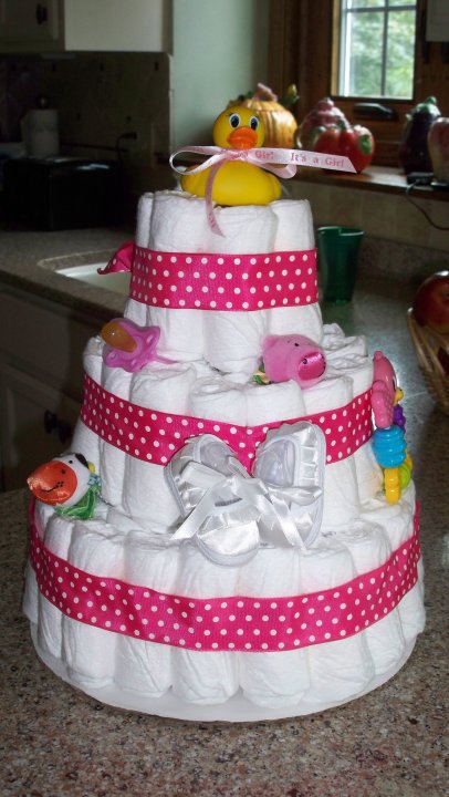 Finished the diaper cake. Whatdya think? : wedding Babydiapercake