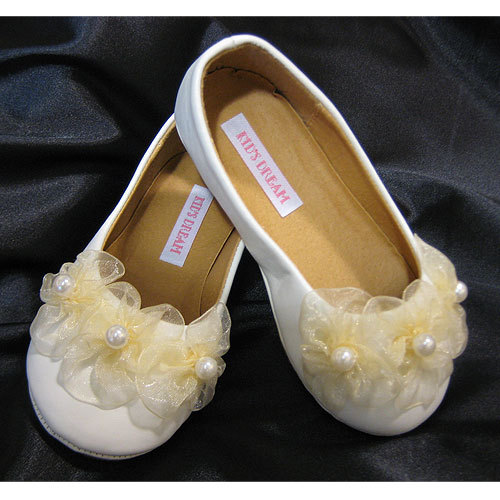 Ivory Flower Girl Organza Dress -sz8 with Shoes size 2 : wedding flowergirl dress flowergirl ivory bridesmaids ceremony dress shoes Flower Girl Shoes