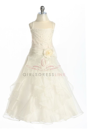 Ivory Flower Girl Organza Dress -sz8 with Shoes size 2 :  wedding flowergirl dress flowergirl ivory bridesmaids ceremony dress shoes Flowergirl3
