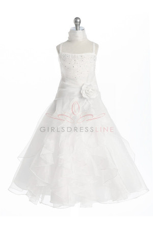 Ivory Flower Girl Organza Dress -sz8 with Shoes size 2 : wedding flowergirl dress flowergirl ivory bridesmaids ceremony dress shoes White