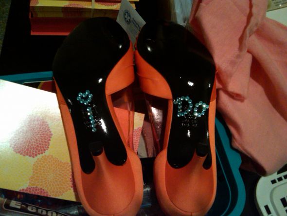Made my 'I Do' on the bottoms of my shoes.... Yay or nay? :  wedding i do stickers I Do Shoes