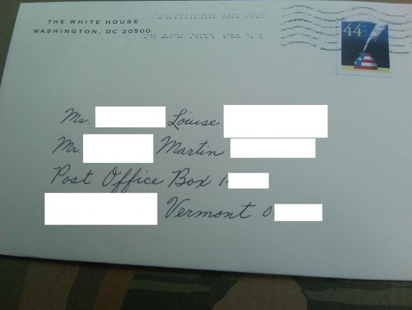 Invite to the Obamas :  wedding White House Envelope Edited