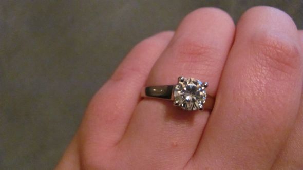 What style is your engagement ring? :  wedding rings engagement ring styles solitaire halo three stone 1 215 ct round center diamond 6 prong platinum setting eternity band Hello
