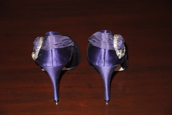 Badgley Mischka Purple Heels, Size 10 :  wedding badgley mischka purple wedding shoes P1000412