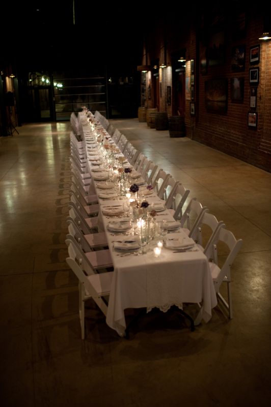 PRO PIC of our long table setup with runners Vintage Wedding Decor