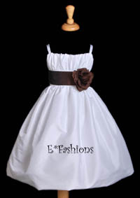 ivory and chocolate brown flower girl dresses : wedding ivory 839whitechocolatelittle