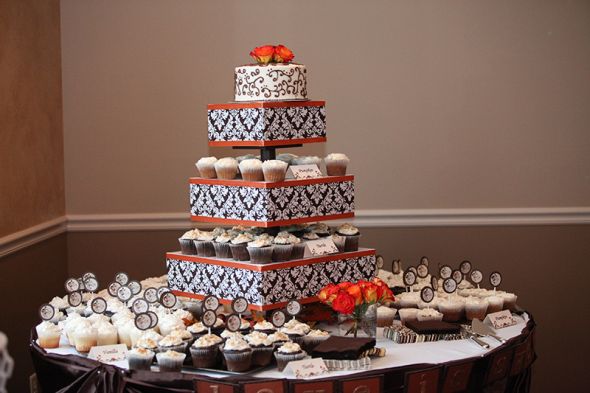 3 tier cupcake stand wedding brown orange cake STA0422 2
