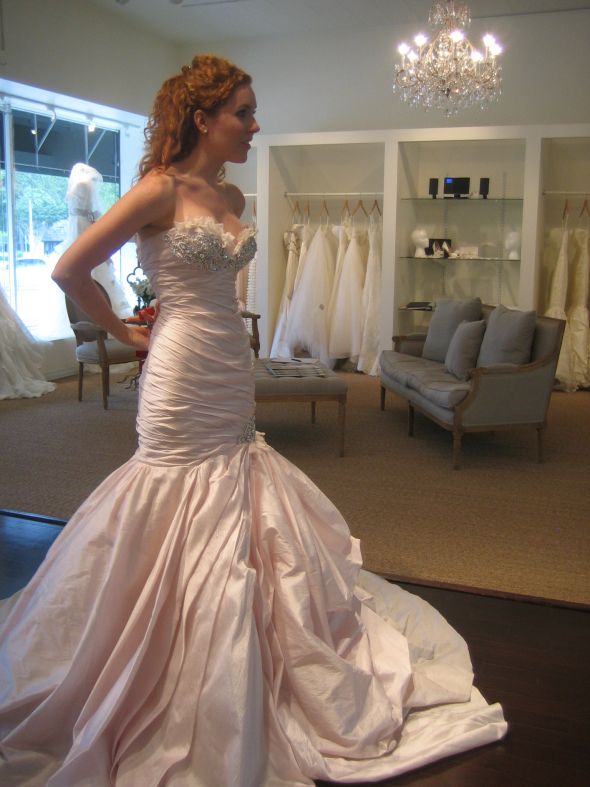 i changed my mind--THIS is the dress i bought!!!!!! (in blush) :  wedding blush cherise ines di santo mermaid pink wedding gown IMG 4805
