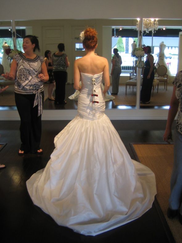 i changed my mind--THIS is the dress i bought!!!!!! (in blush) :  wedding blush cherise ines di santo mermaid pink wedding gown IMG 4809