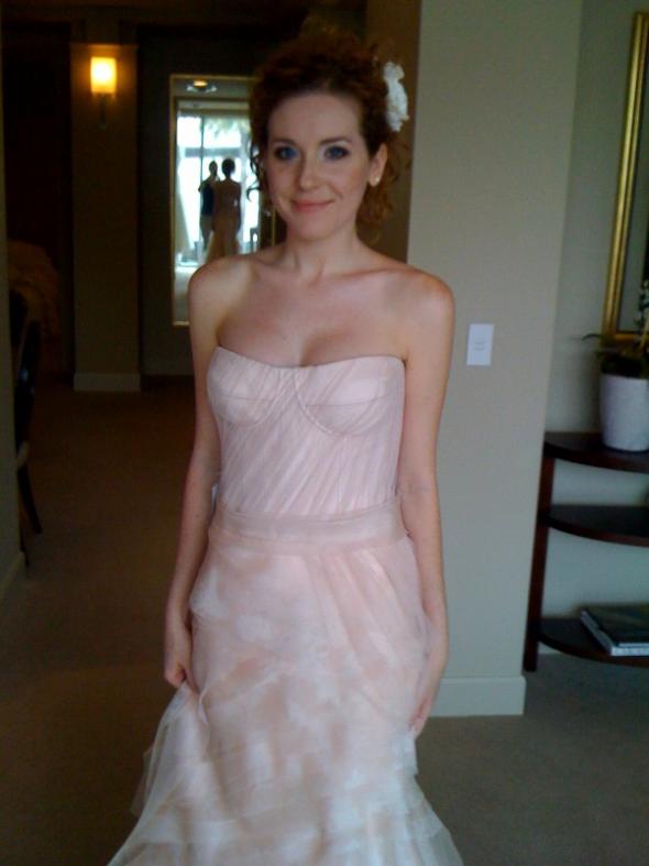 me in blush colored gowns (tried on just for the color) :  wedding blush Photo 3