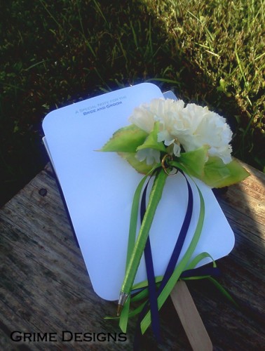  Paddle Fan and Flower Pen Set 6 per set wedding flowers wedding