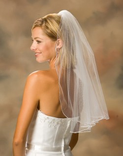 Double headband with veil? : wedding headband double headband veil blusher tiara Shoulder Length Wedding Veils 2011010230