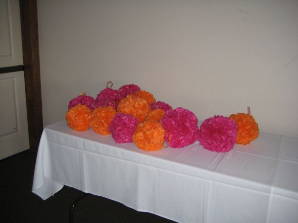 Tissue paper hundreds of sheets of orange and hot pink not used just 