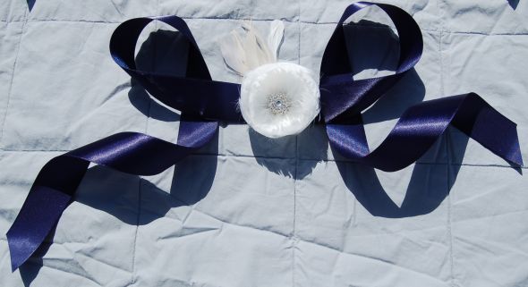 Feather Flower Sash/Belt OR wrist Co
