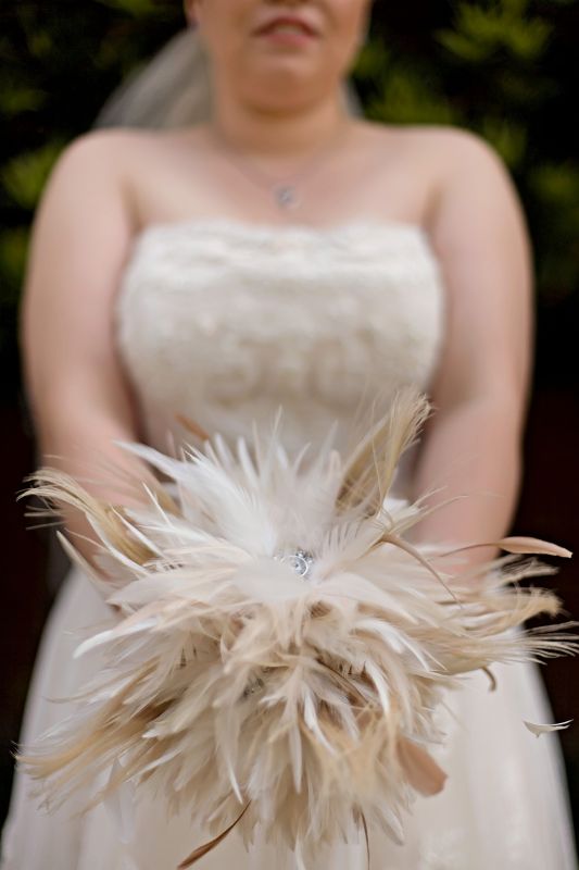 Ivory Beige Wedding bouquet wedding feathers feather bouquet vintage 