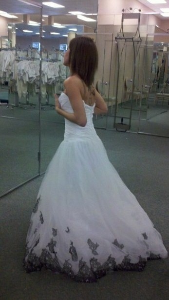 Black and white wedding dress for March 2012 wedding accent color 