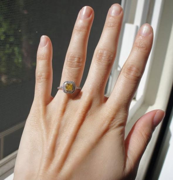 My Ering - I call her SUNSHINE!! YAY!! :D :  wedding yellow diamond ring engagement ring tiffanys 1 canary DSC00486