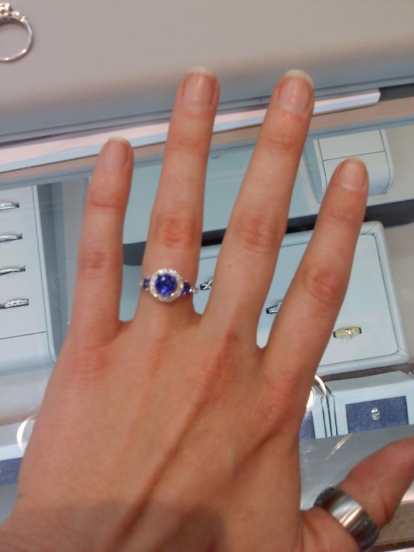 Sapphire E-rings - Please Post 'em! :  wedding sapphire engagement ring engagement ring nontraditional rings Ring