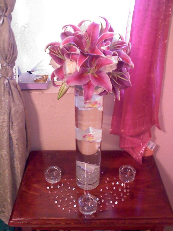 My DIY tall stargazer lily centerpiece wedding stargazer lily centerpiece