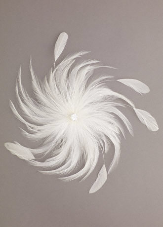 brand new davids bridal feather flower (pinwheel) : wedding davids bridal style f7570 veil hair piece white feather flower new blusher ceremony dress reception Davids Bridal