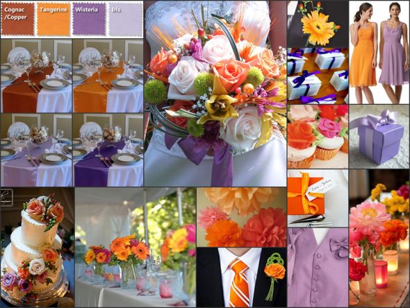 Share Your Colors for an August Wedding wedding Colors TangerineWisteria