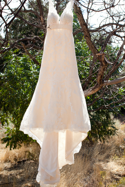 beautiful ivory lace wedding dress for sale, $650 :  wedding lace dress ivory long train size 8 ceremony 100210 Dana And Joel Wedding 509