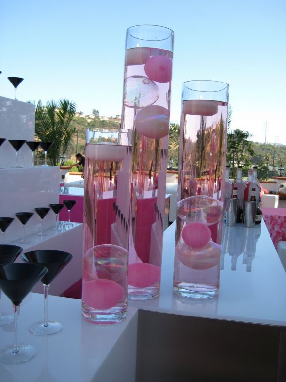 Centerpiece Help wedding centerpieces cylinder vases Pink Ball 