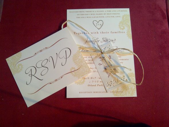 My Semi DIY invites - Done! Pic Heavy :  wedding invite diy wrap around label envelope envelope liner IMG 20110722 00248