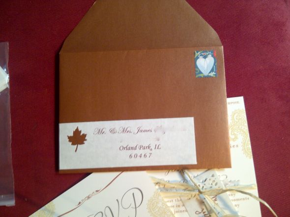 My Semi DIY invites - Done! Pic Heavy :  wedding invite diy wrap around label envelope envelope liner IMG 20110722 00249