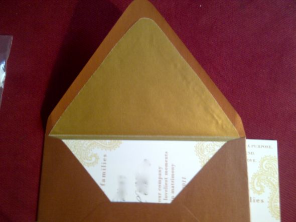 My Semi DIY invites - Done! Pic Heavy :  wedding invite diy wrap around label envelope envelope liner IMG 20110722 00250