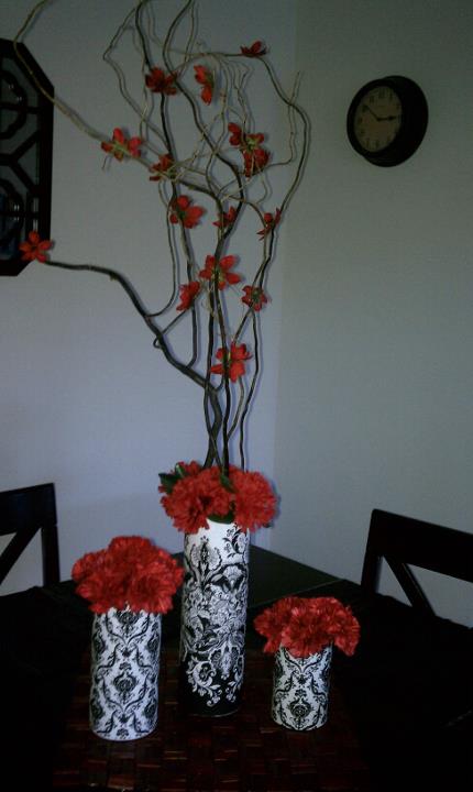 13 GORGEOUS DAMASK AND RED CENTERPIECESBEST OFFER TAKES ALL wedding 