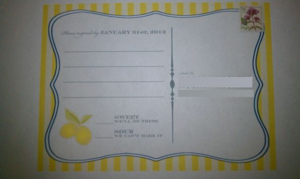 RSVP Wordingsweet or sour PIC HEAVY wedding yellow gray