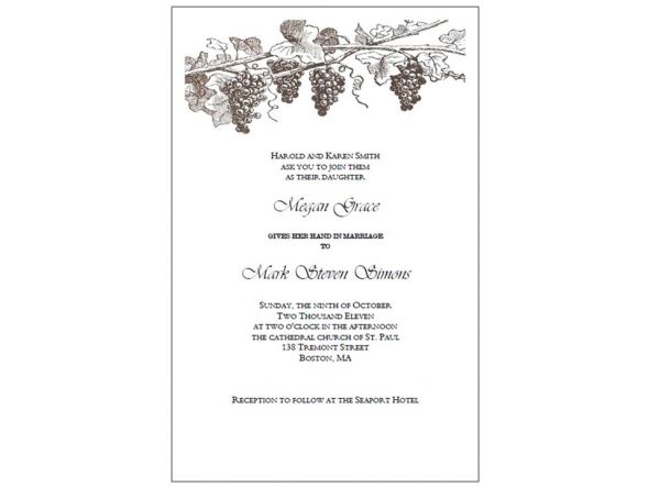 Grape Theme Wedding Invitations wedding grape wedding invitations embossed