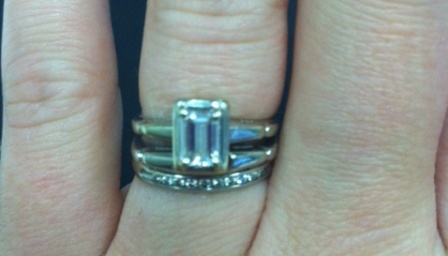 Engaged as of 1/22/2012!!! Sigh no more ladies, your time will come! :  wedding waiting engagement frustration emerald cut classic ring Photo
