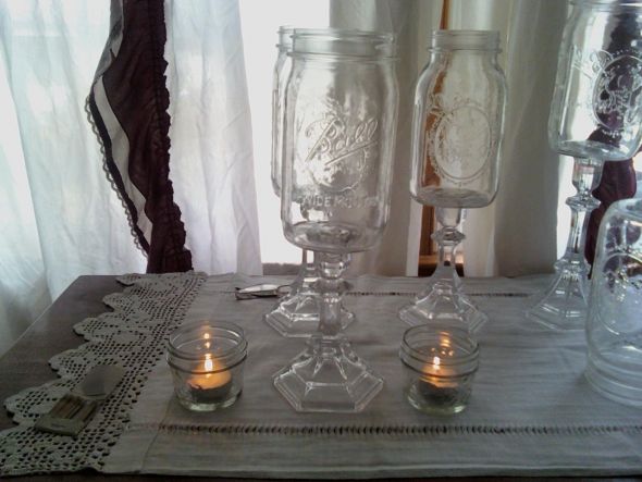 Jar Centerpiece wedding jar centepiece candle crystal mason ball babys 