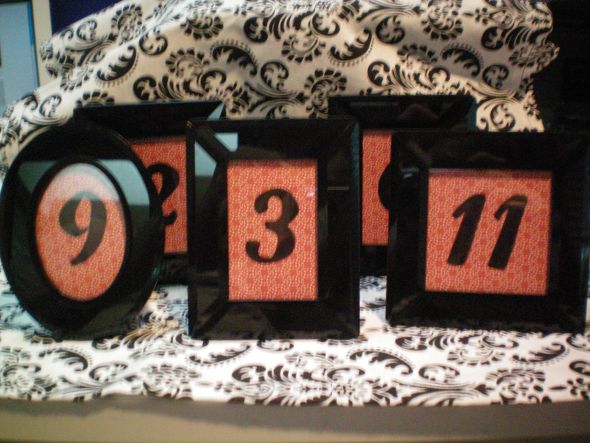 Black Table Number Frames wedding table numbers frames accessories black 