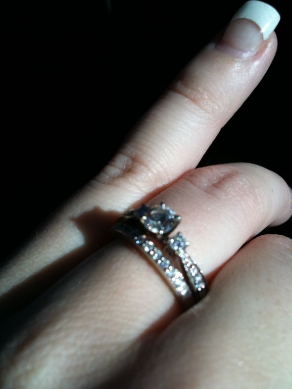 show me your three-stone e-rings! :  wedding three stone ring three stone radiant cut IMG 2425
